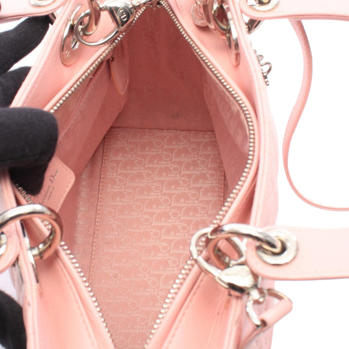 Dior Medium Lambskin Cannage Lady Dior — Pink