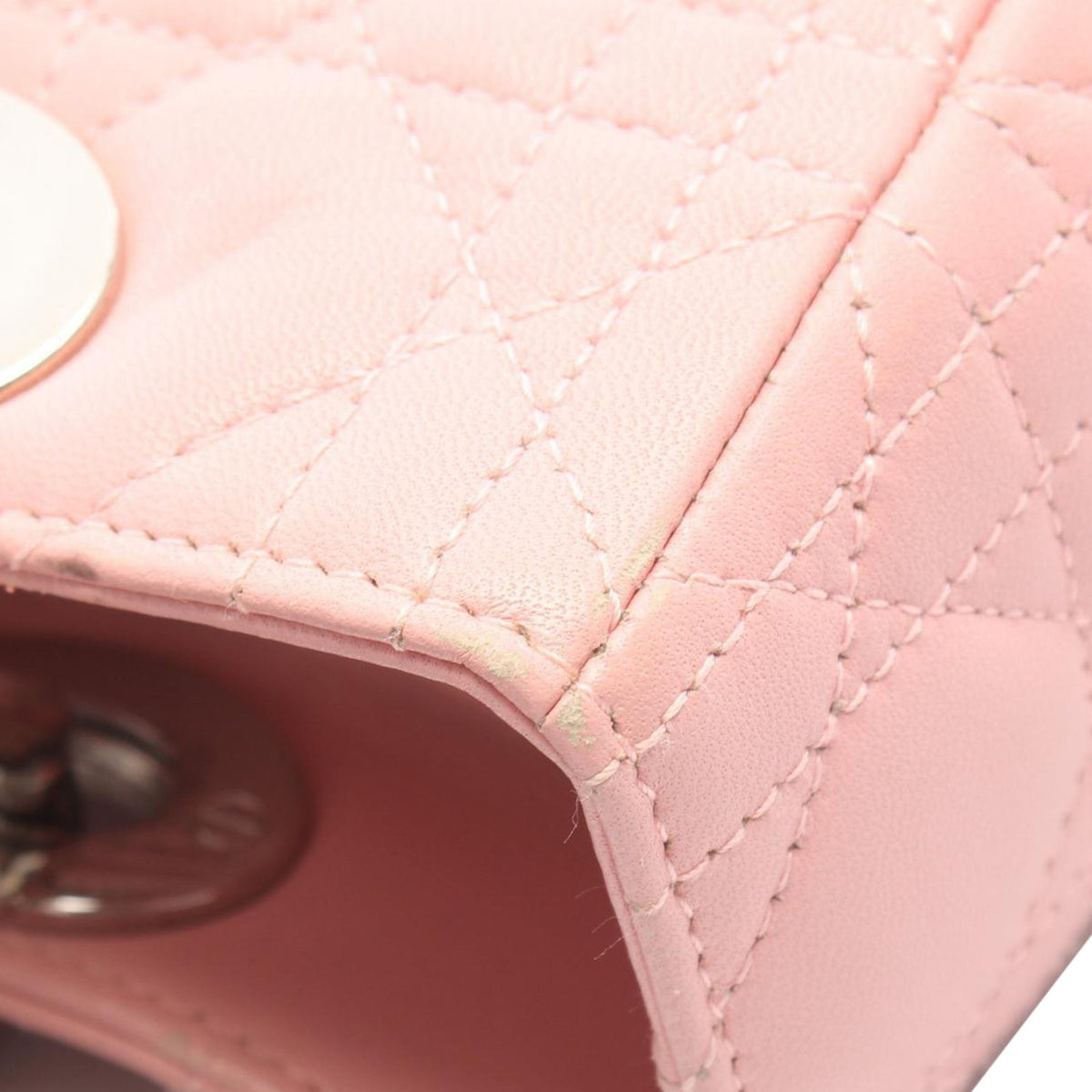 Dior Medium Lambskin Cannage Lady Dior — Pink