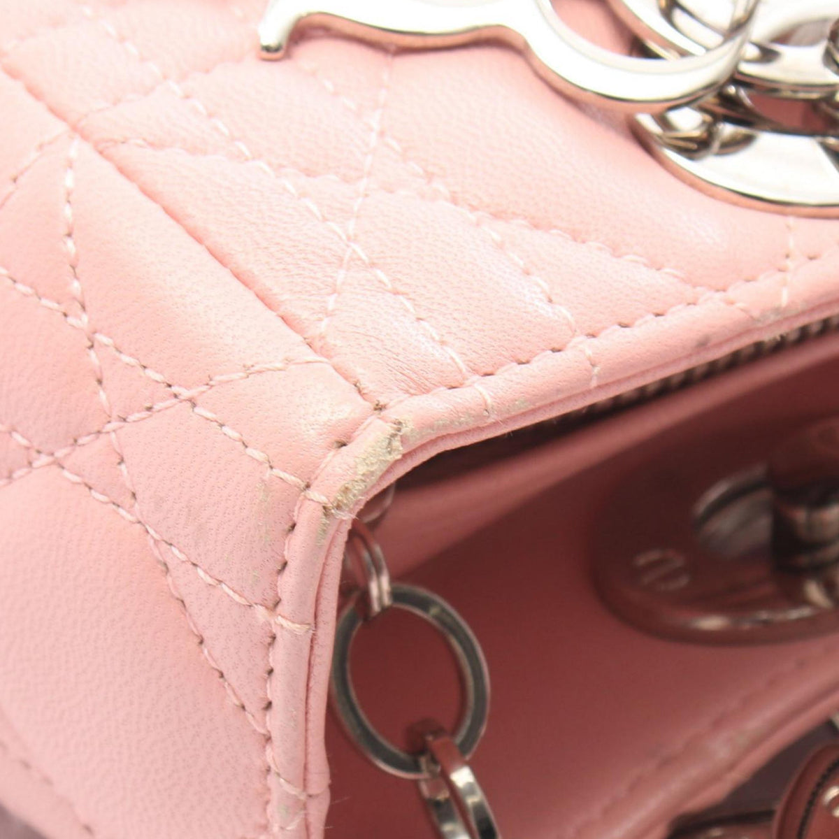 Dior Medium Lambskin Cannage Lady Dior — Pink