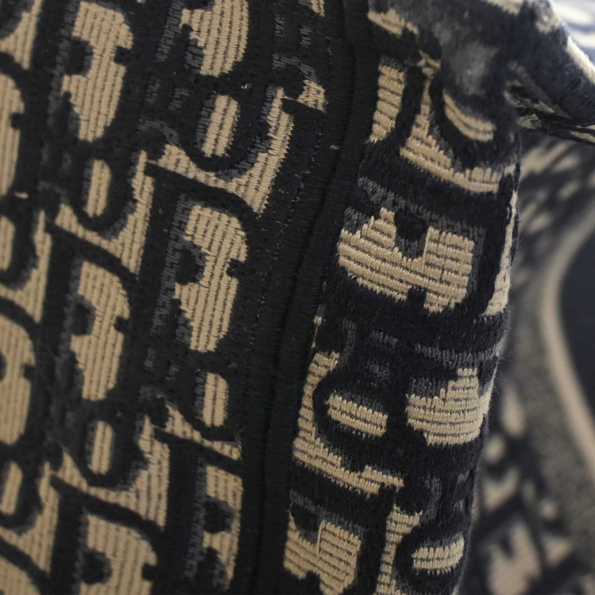 Dior Large Oblique Embroidered Canvas Book Tote