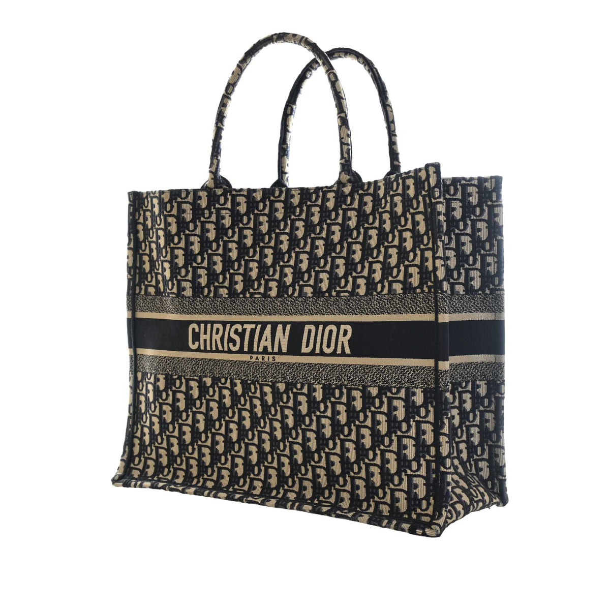 Dior Large Oblique Embroidered Canvas Book Tote