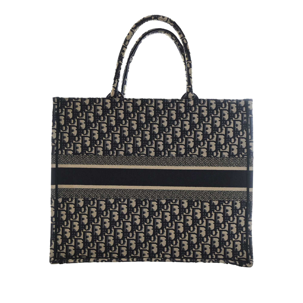 Dior Large Oblique Embroidered Canvas Book Tote