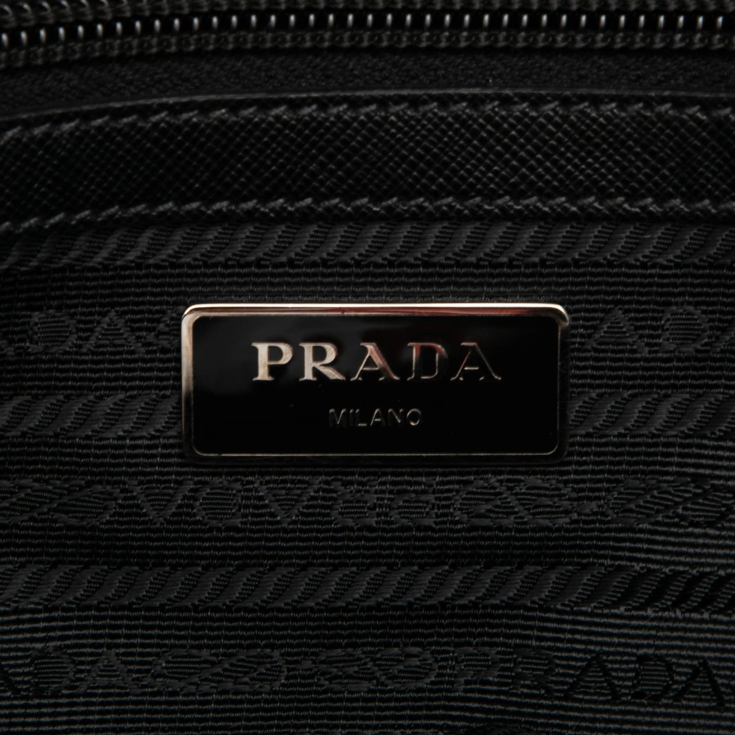Prada Saffiano Trimmed Tessuto Open Convertible Tote