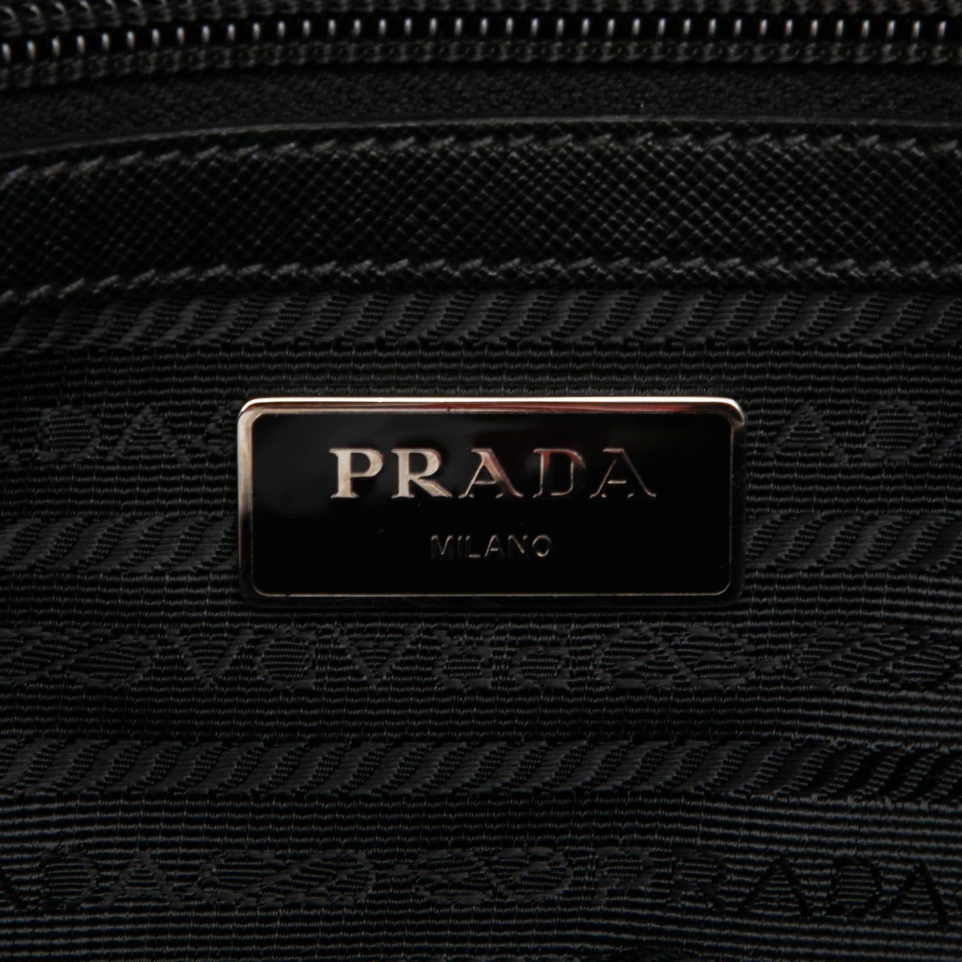 Prada Saffiano Trimmed Tessuto Open Convertible Tote