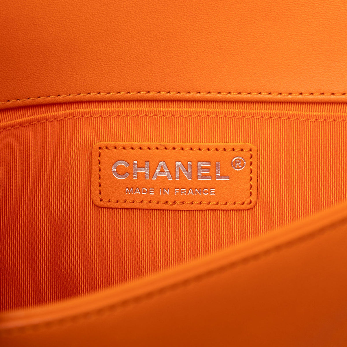Chanel Old Medium Quilted Lambskin Boy Flap — Orange