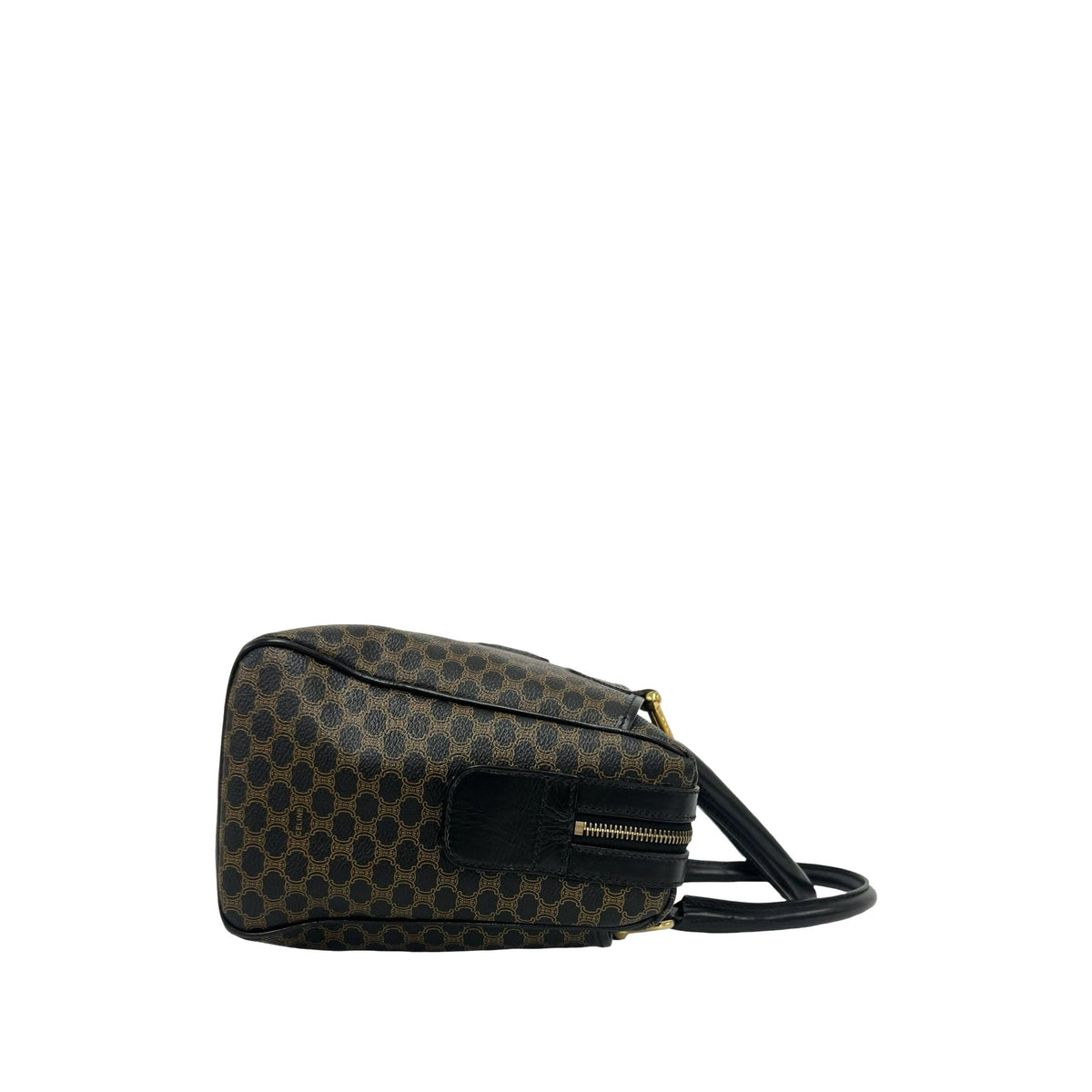 Celine Macadam Coated Canvas Boston Bag — Brown