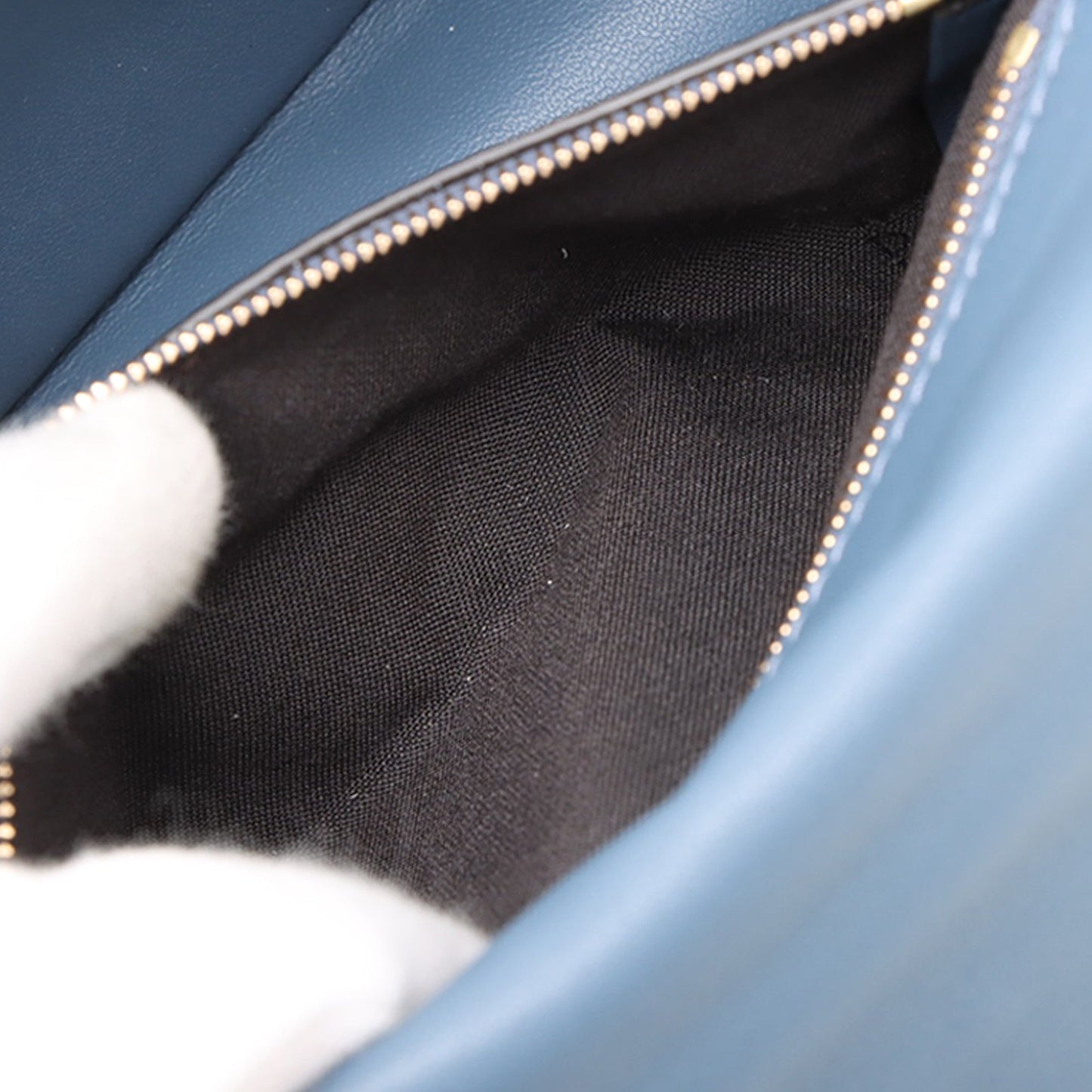 Fendi Small FF Nappa Embossed Chain Midi Baguette