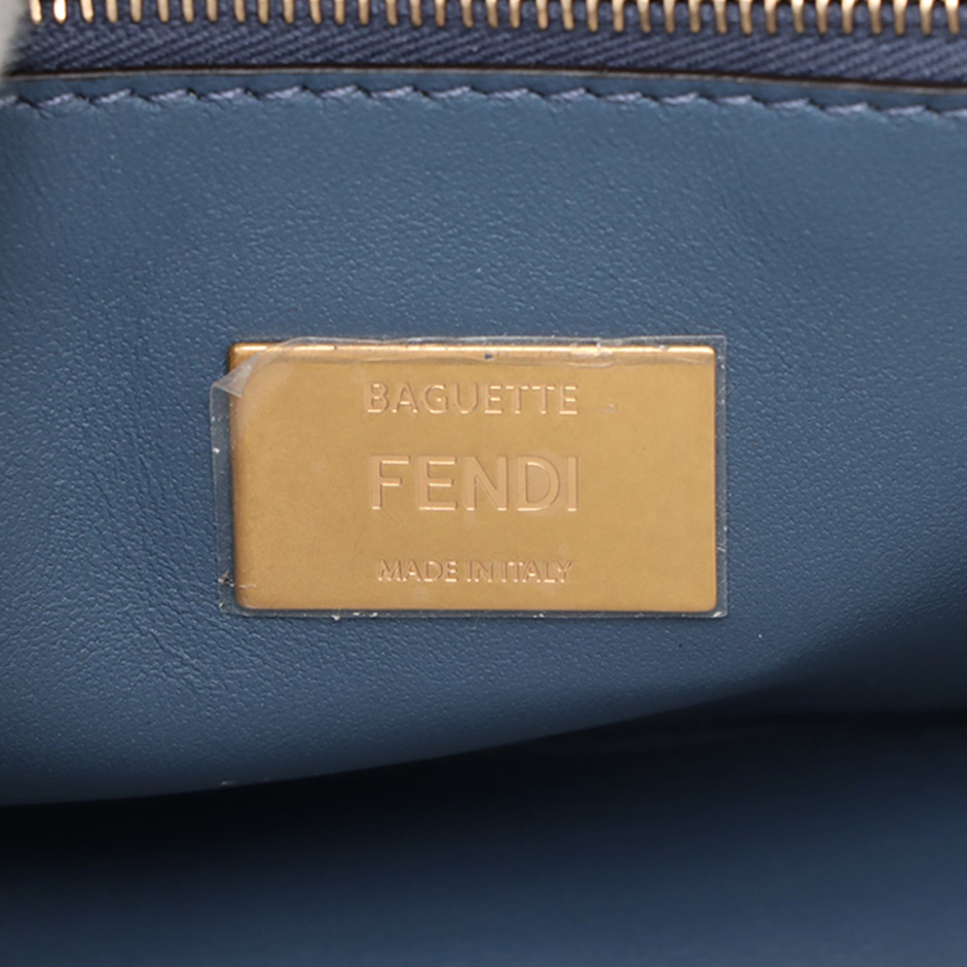 Fendi Small FF Nappa Embossed Chain Midi Baguette
