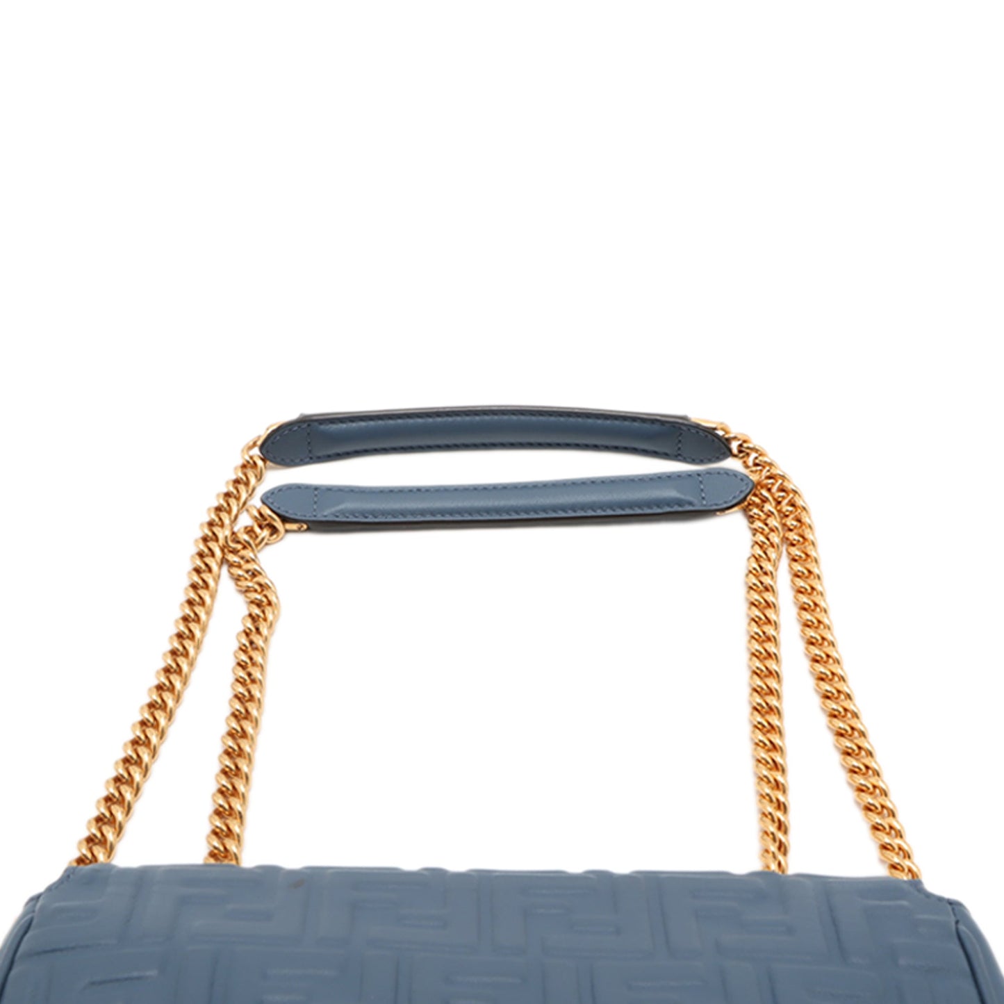 Fendi Small FF Nappa Embossed Chain Midi Baguette