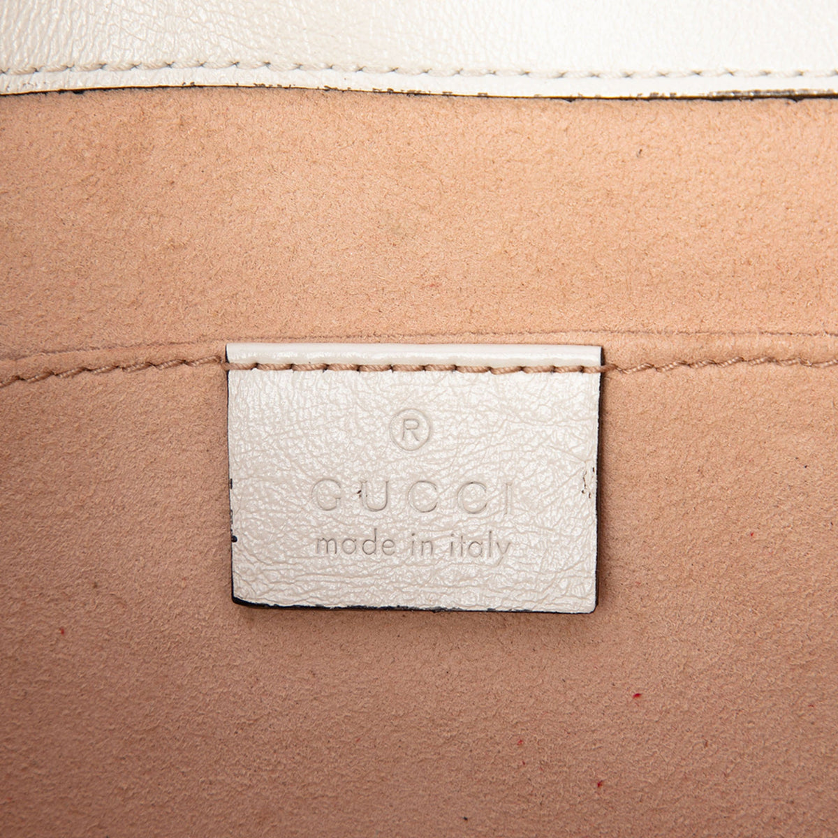 Gucci Small Leather Rajah Web Chain Satchel — White