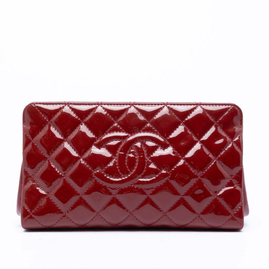 Chanel CC Quilted Patent Timeless Clutch