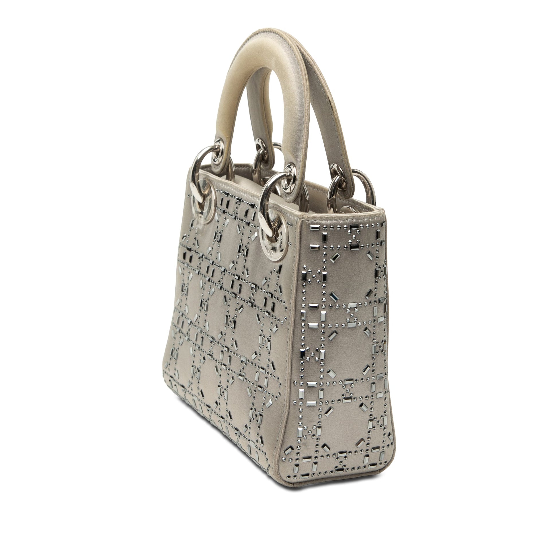 Dior Mini Satin Cannage Crystal Embellished Lady Dior