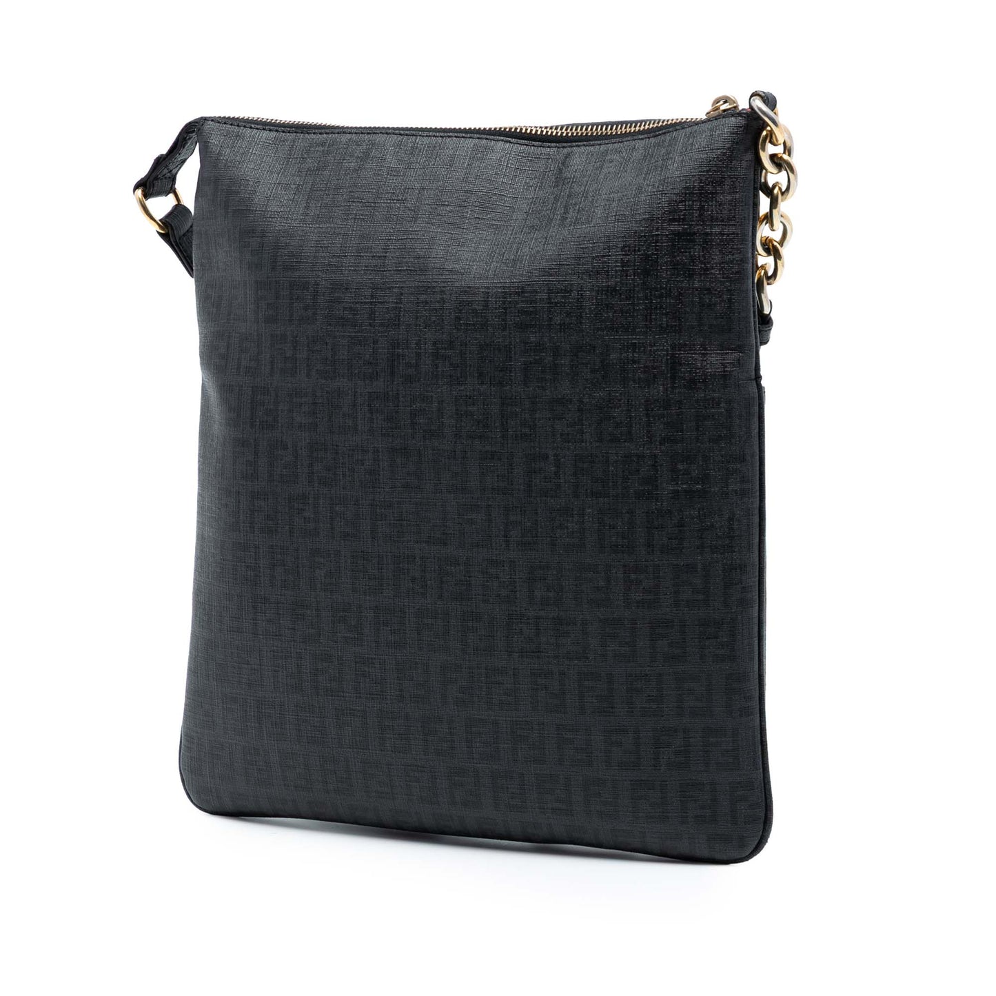 Fendi Zucchino Coated Canvas Charm Zip Crossbody