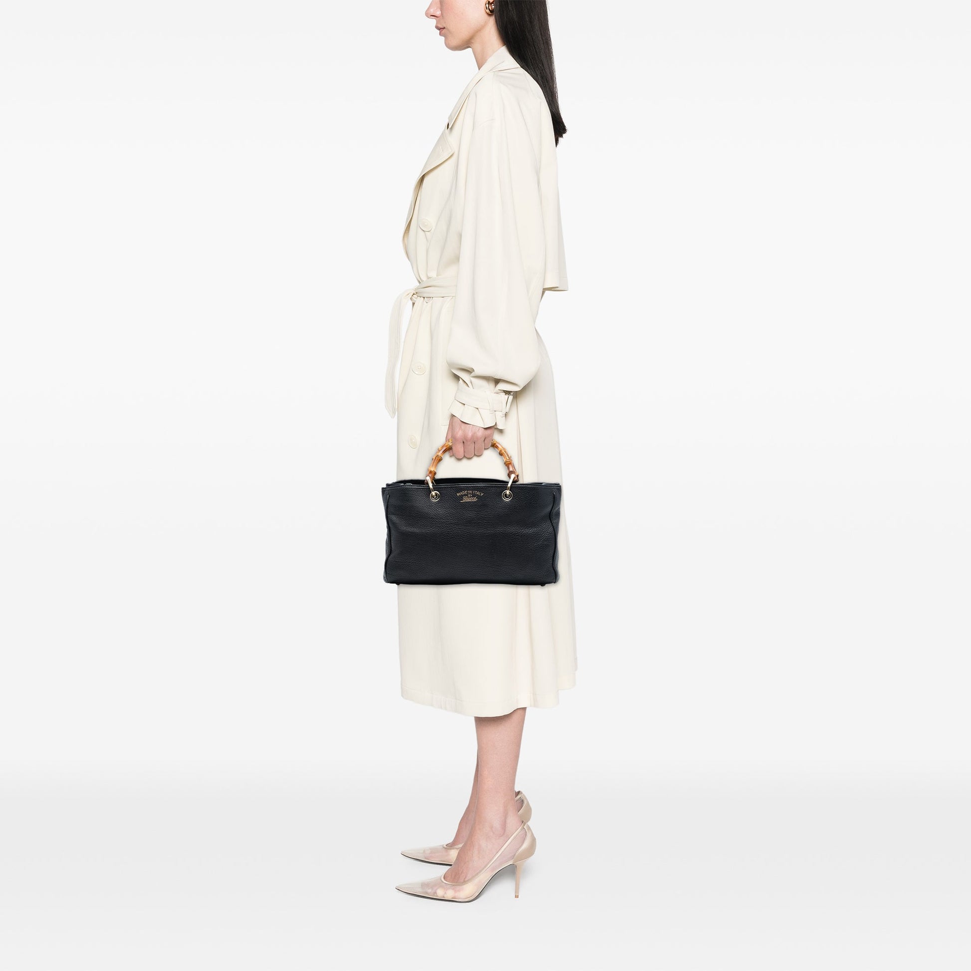 Gucci Medium Calfskin Bamboo Shopper Satchel