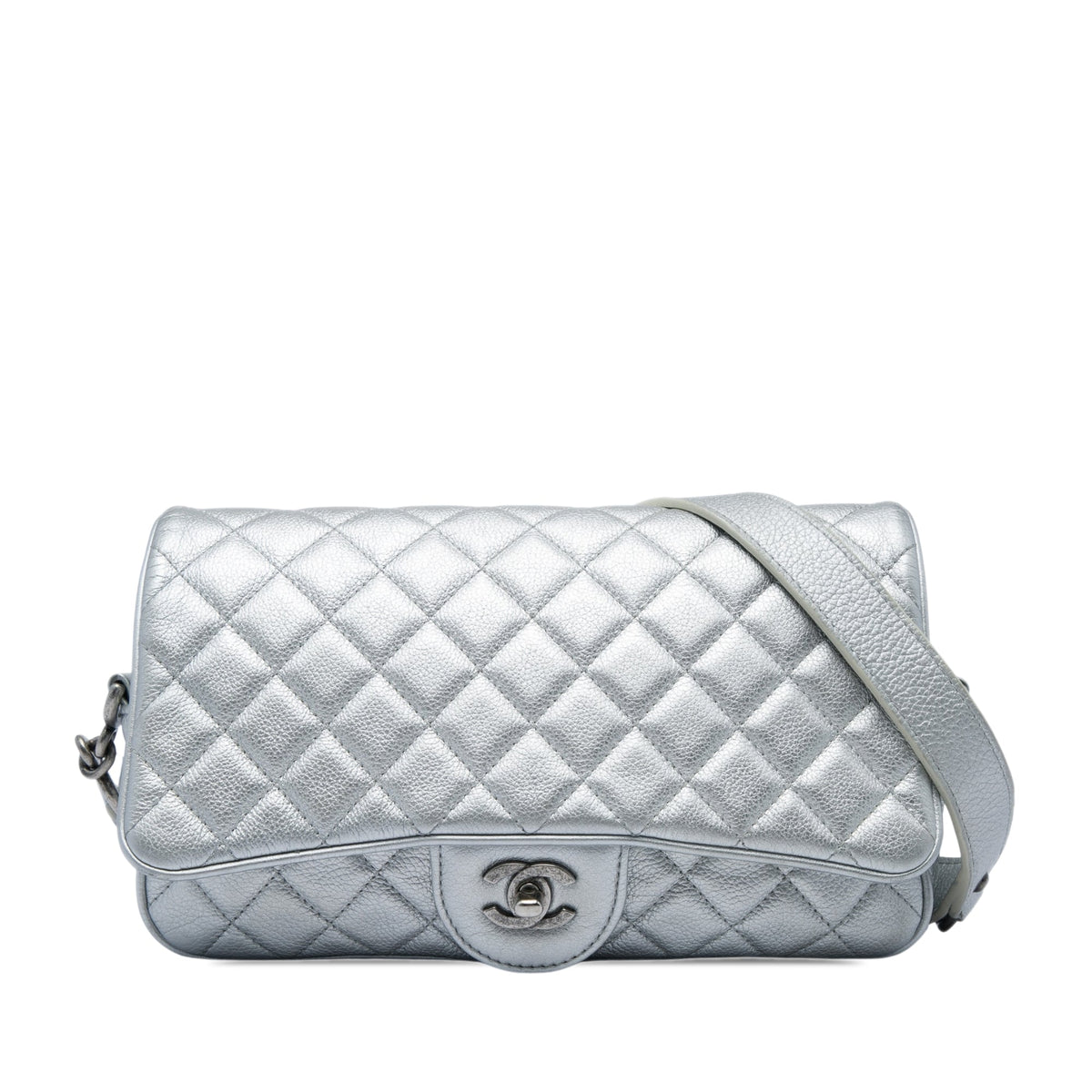 Chanel Medium Quilted Metallic Grained Calfskin Casual Rock Flap