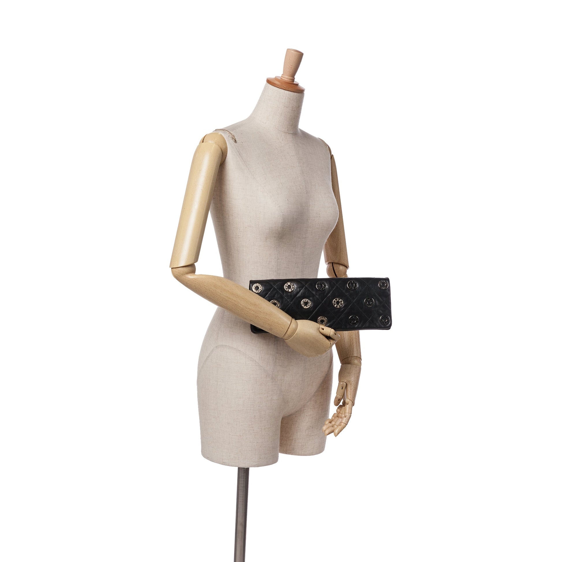 Chanel Quilted Calfskin Star Attitude Grommet Fold Over Clutch