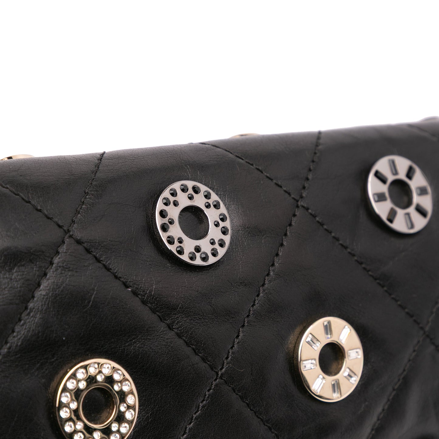 Chanel Quilted Calfskin Star Attitude Grommet Fold Over Clutch
