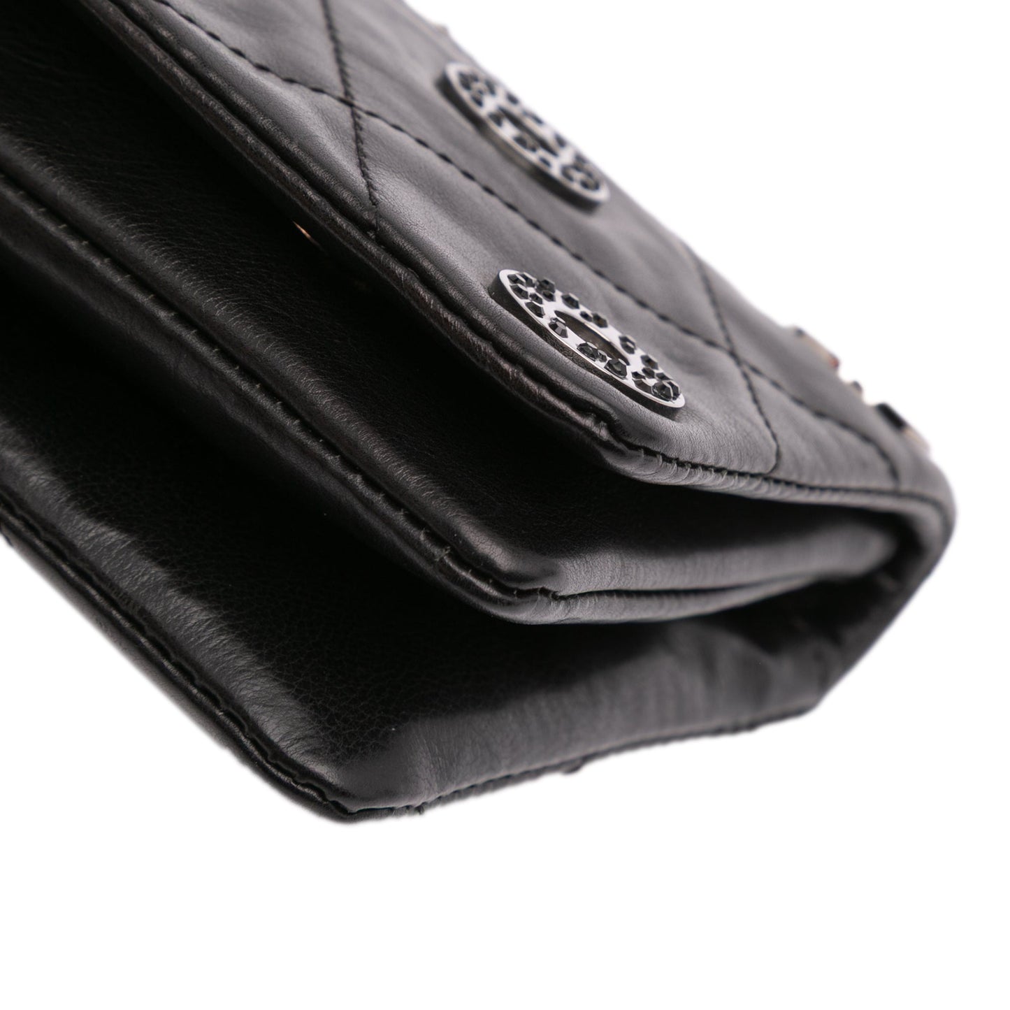 Chanel Quilted Calfskin Star Attitude Grommet Fold Over Clutch