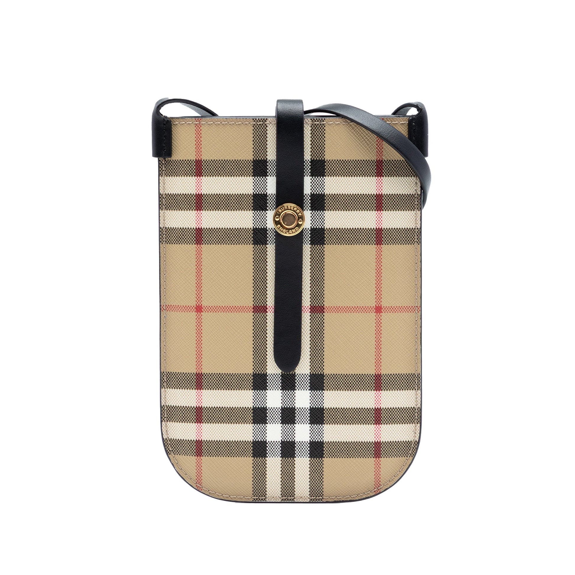 Burberry House Check Coated Canvas Anne Phone Holder Crossbody