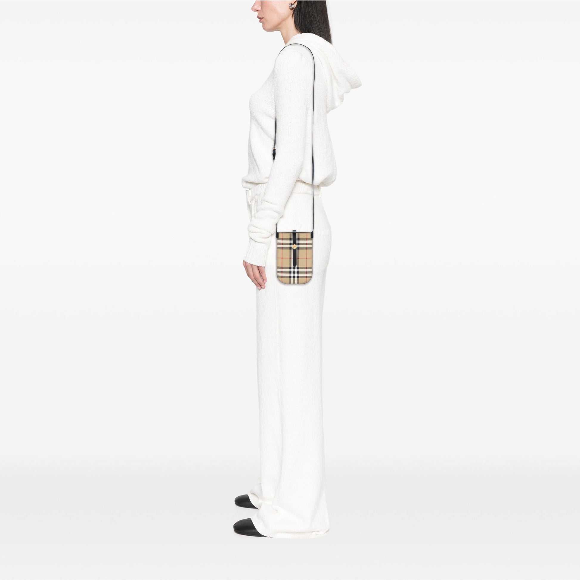 Burberry House Check Coated Canvas Anne Phone Holder Crossbody