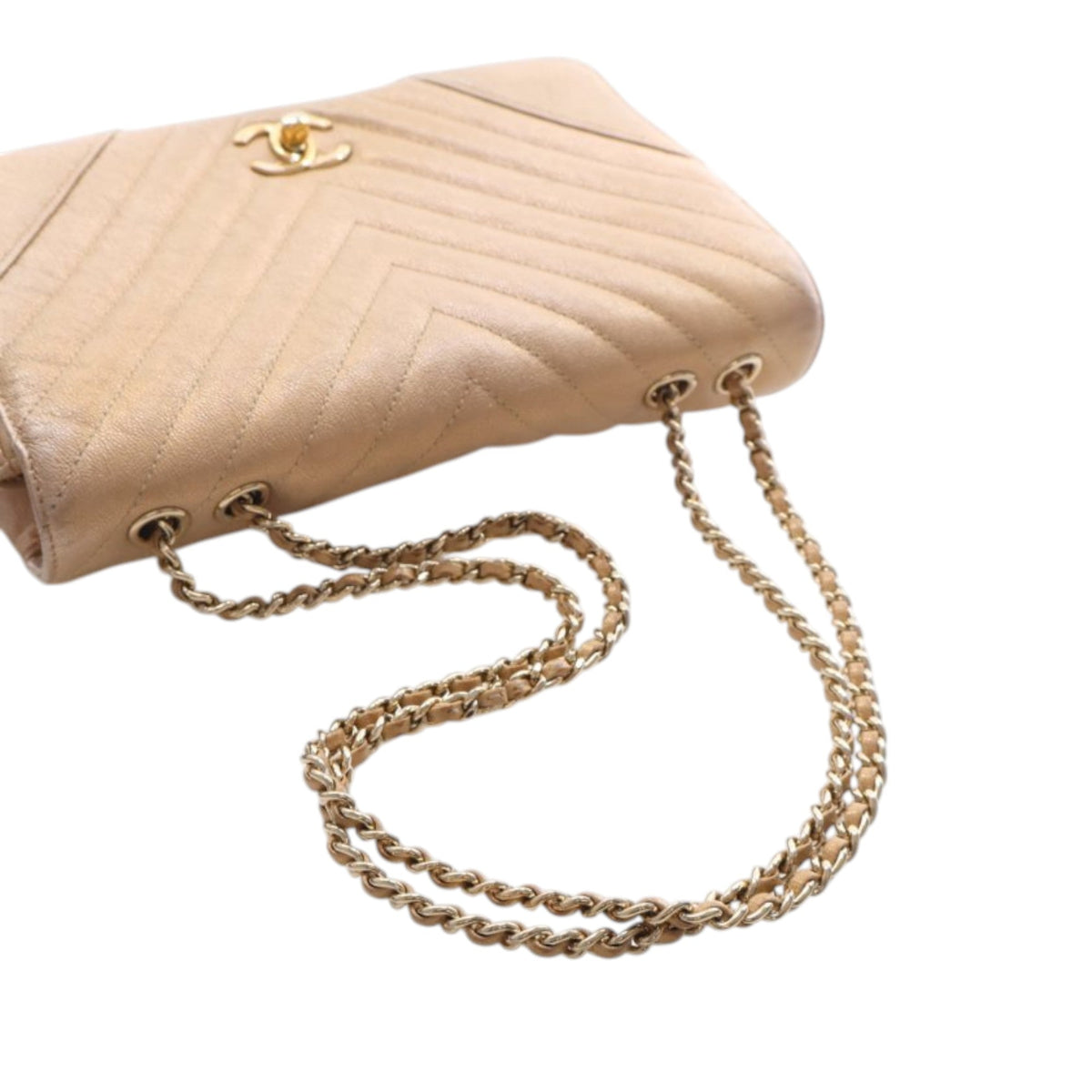 Chanel Medium Chevron Iridescent Caviar Statement Flap