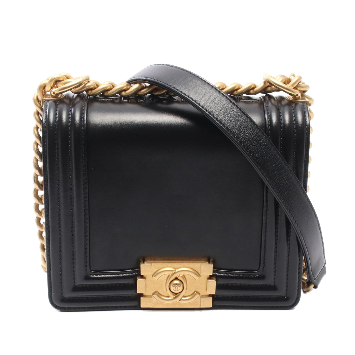 Chanel Small Calfskin Boy Flap — Black