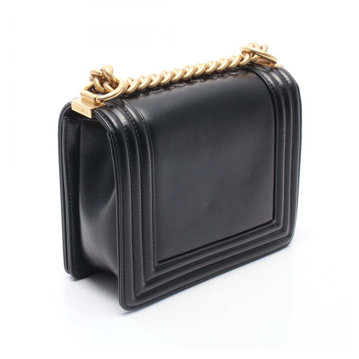 Chanel Small Calfskin Boy Flap — Black