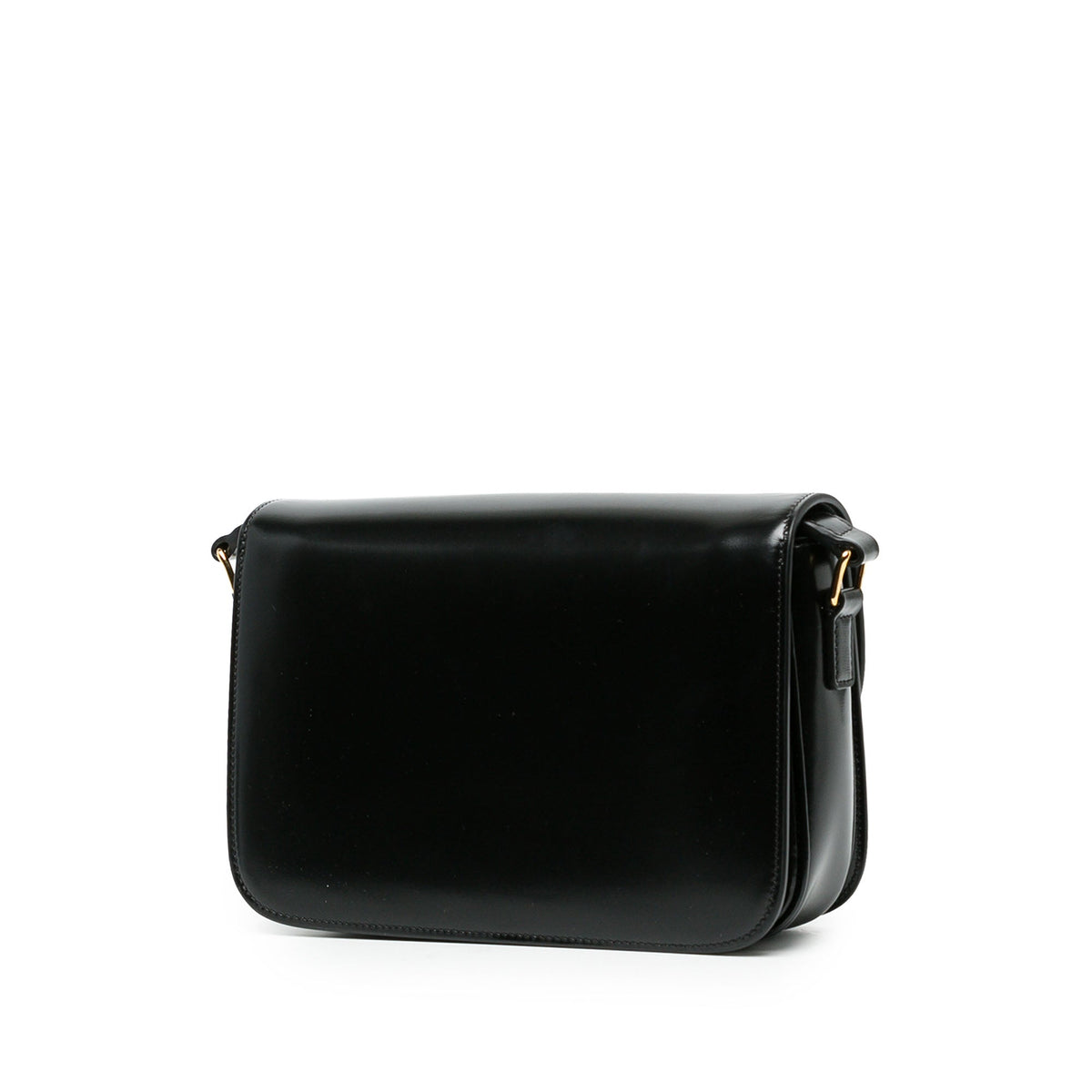 Celine Classique Shiny Calfskin Triomphe Crossbody — Black