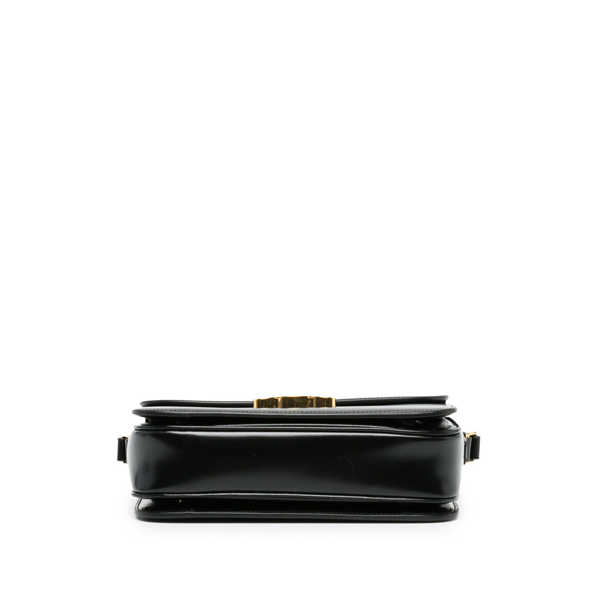Celine Classique Shiny Calfskin Triomphe Crossbody — Black