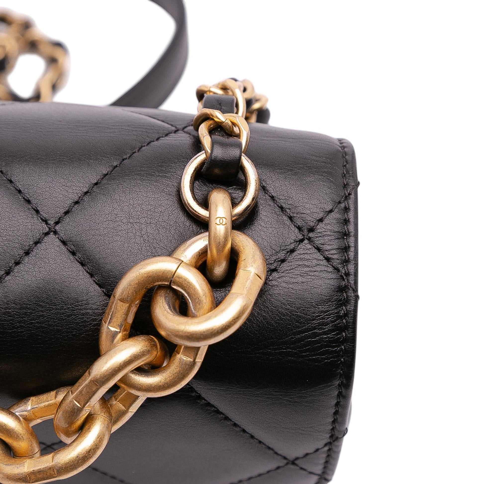 Chanel Mini CC Quilted Calfskin Round Moon Messenger Flap