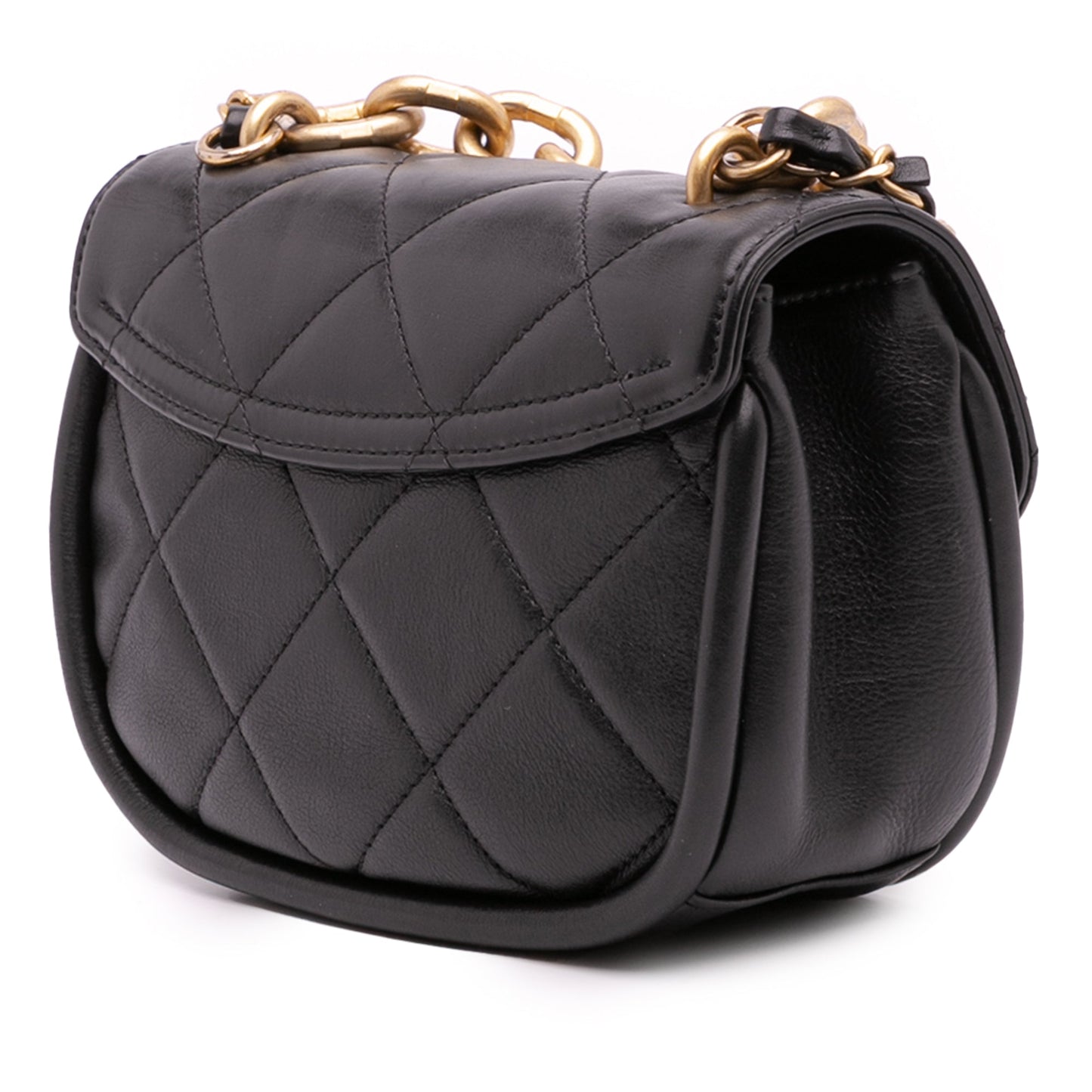 Chanel Mini CC Quilted Calfskin Round Moon Messenger Flap
