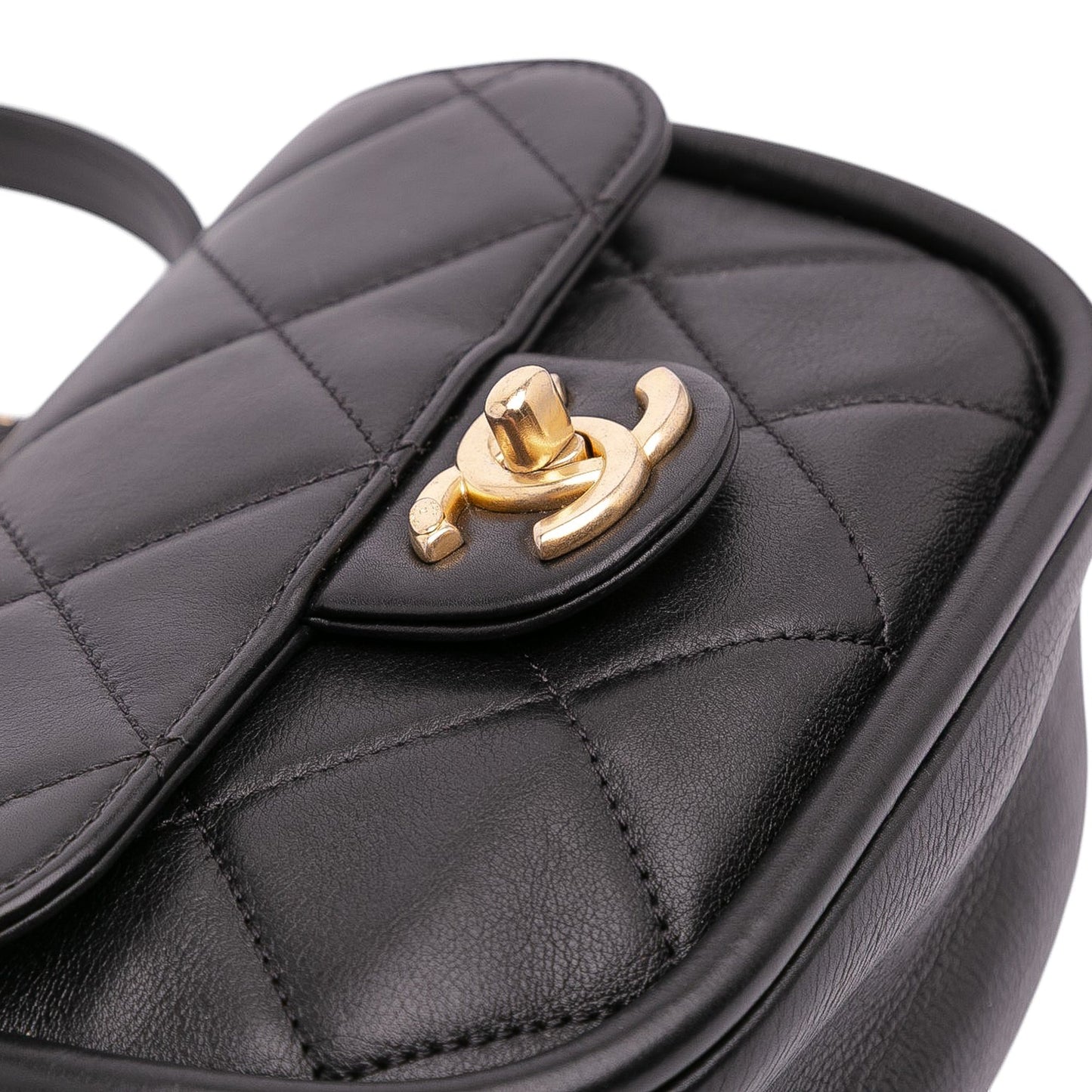 Chanel Mini CC Quilted Calfskin Round Moon Messenger Flap
