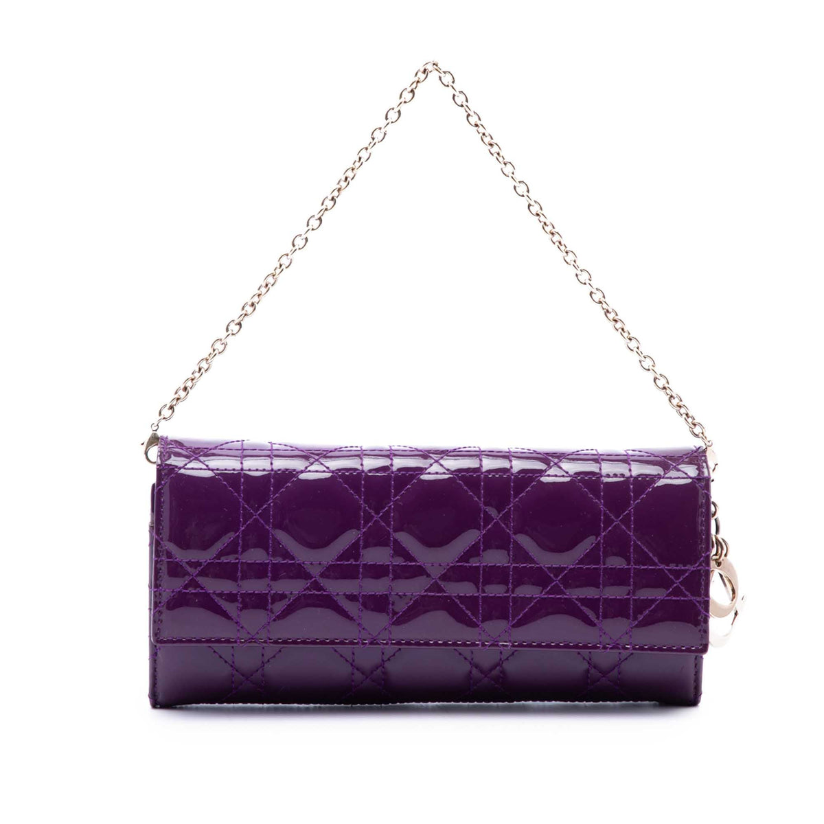 Dior Patent Cannage Lady Dior Wallet On Chain