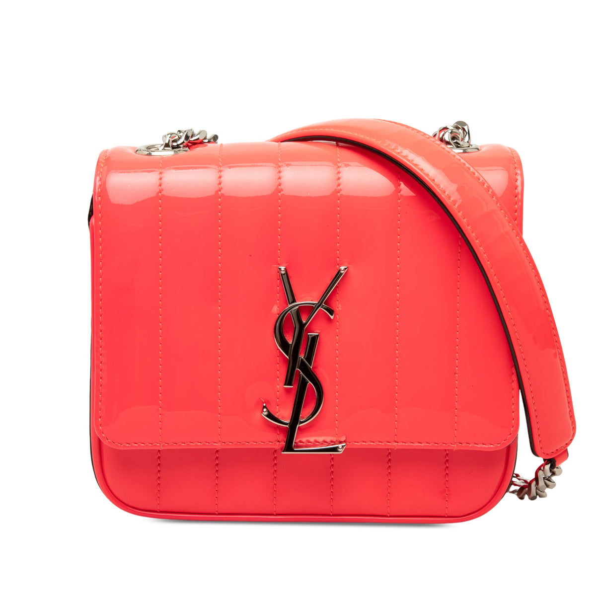 Saint Laurent Small Patent Monogram Vicky Chain Bag