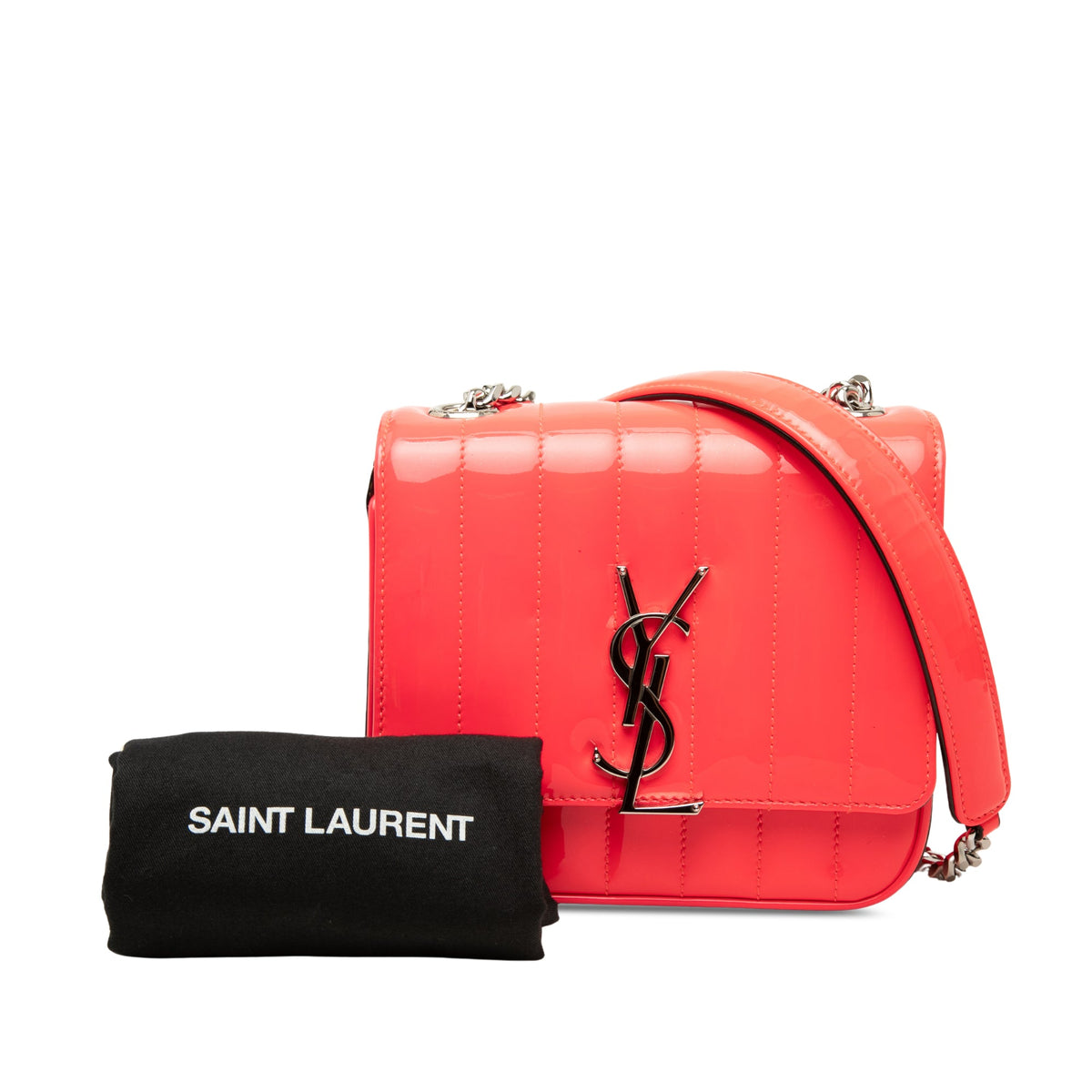 Saint Laurent Small Patent Monogram Vicky Chain Bag