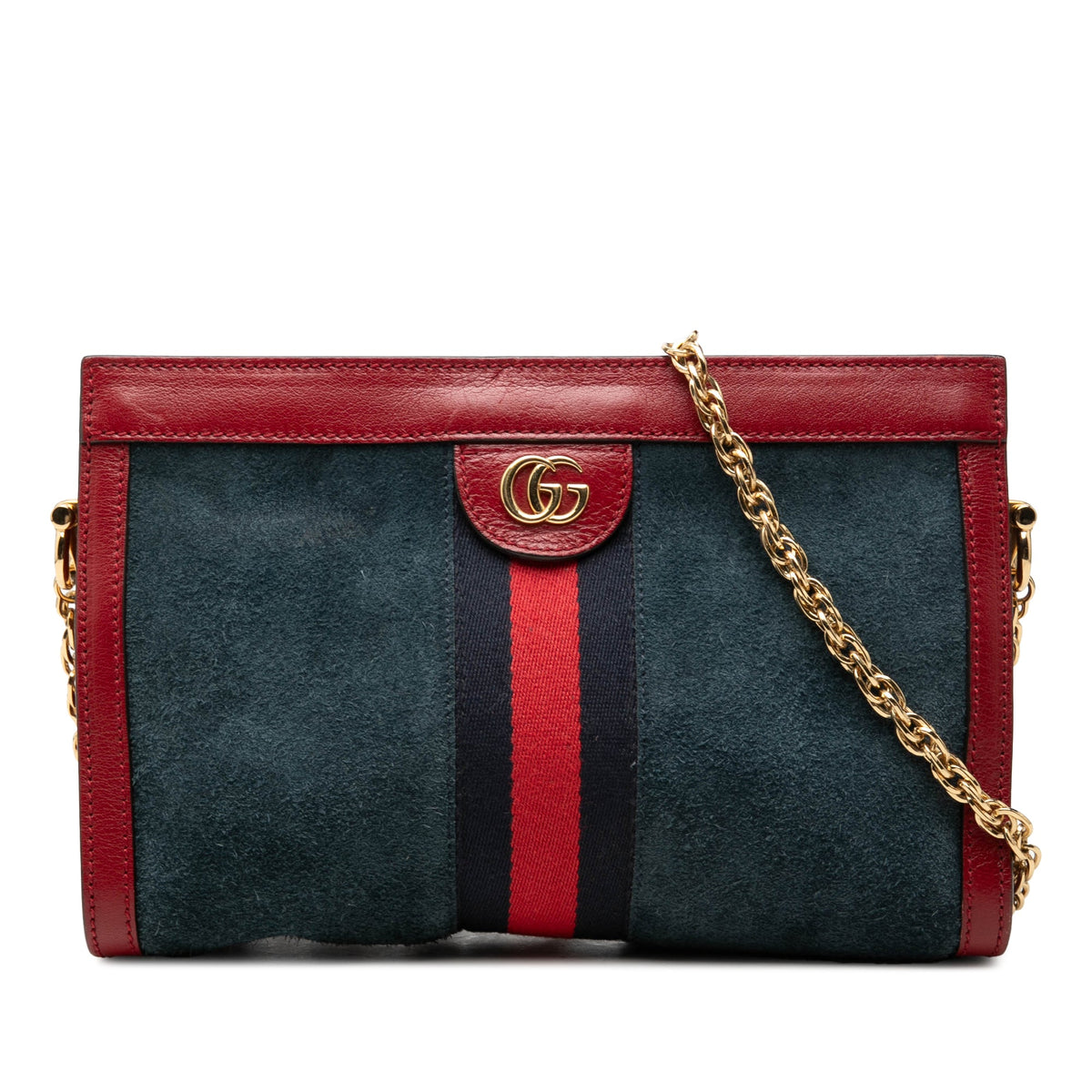 Gucci Small Suede Web Ophidia Chain Crossbody