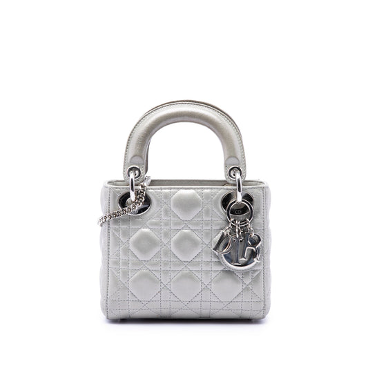 Dior Mini Iridescent Lambskin Cannage Lady Dior