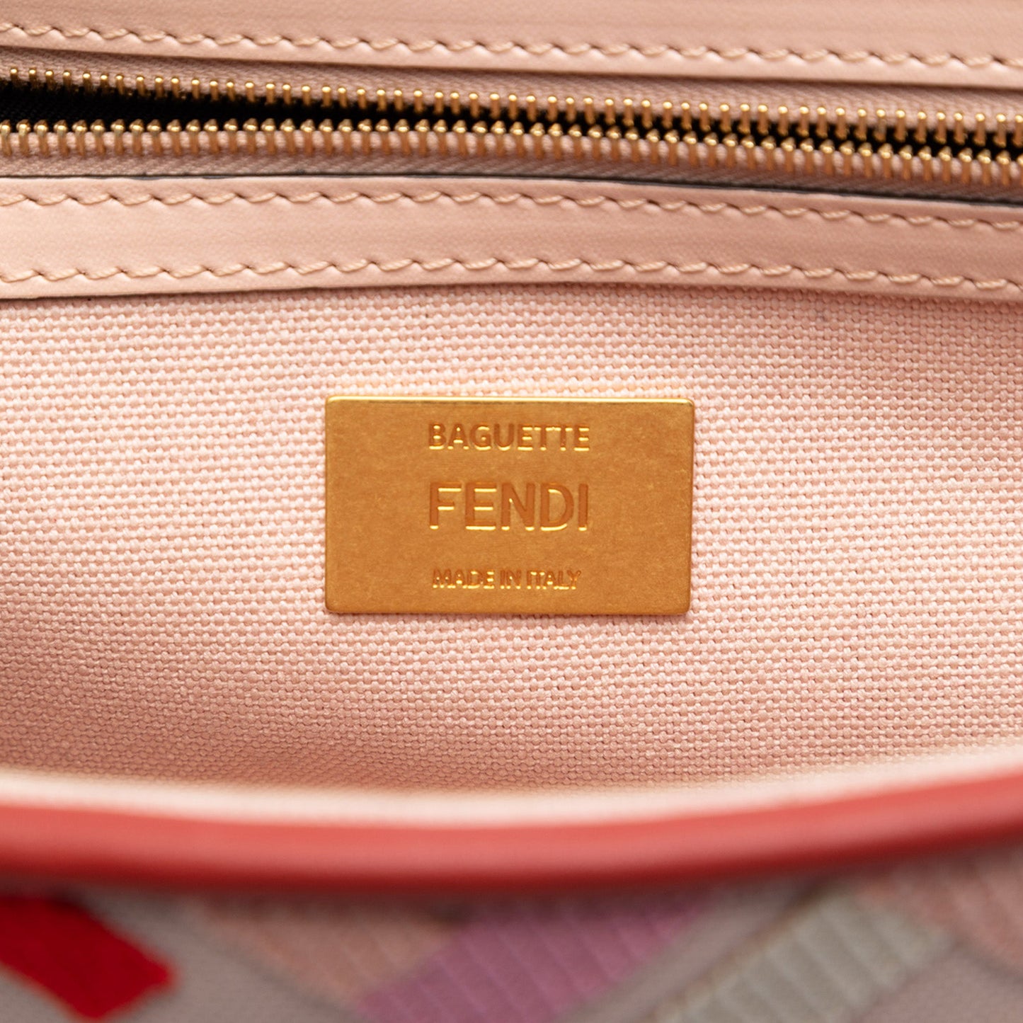 Zucca Embroidered Canvas Baguette Satchel
