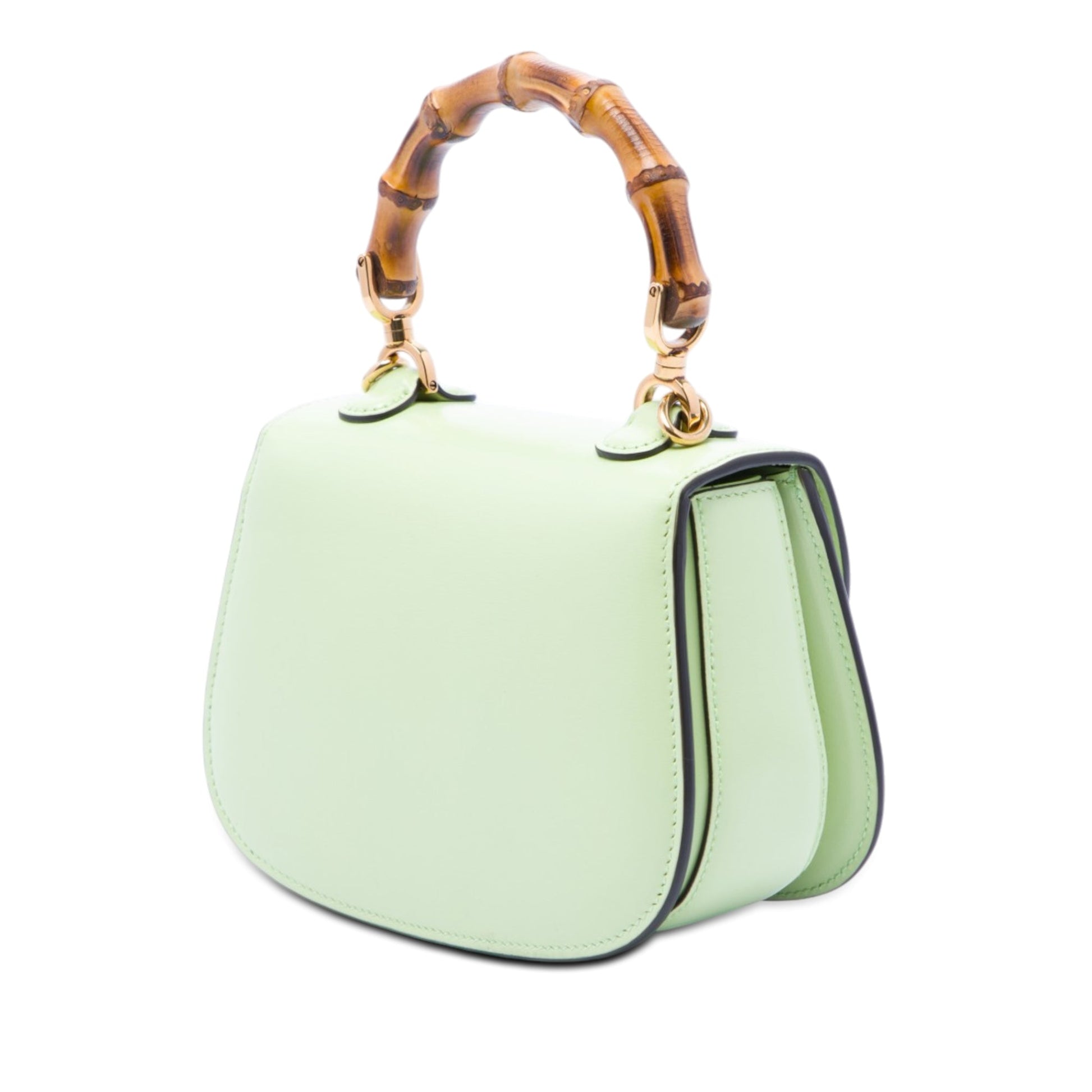 Gucci Mini Calfskin Web 1947 Bamboo Top Handle Bag