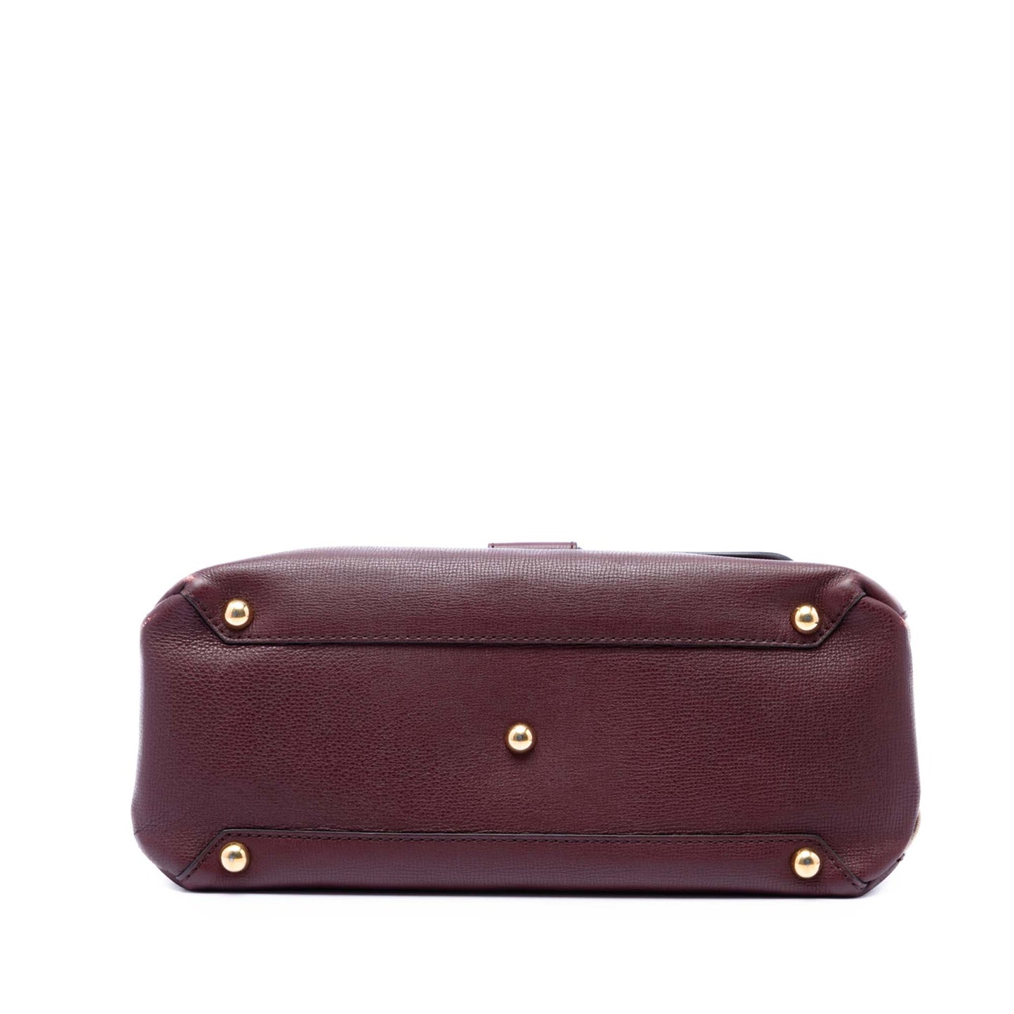 Burberry Medium House Check Trimmed Leather Camberley Satchel