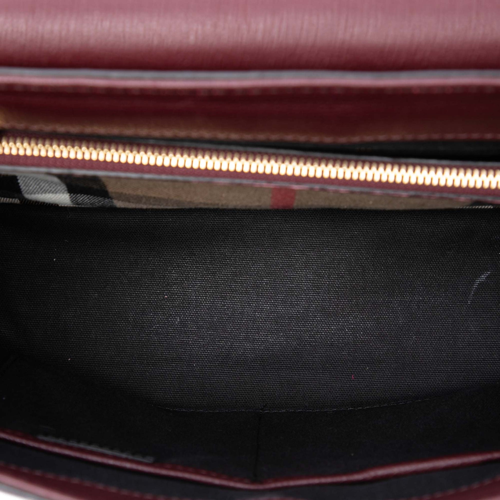 Burberry Medium House Check Trimmed Leather Camberley Satchel