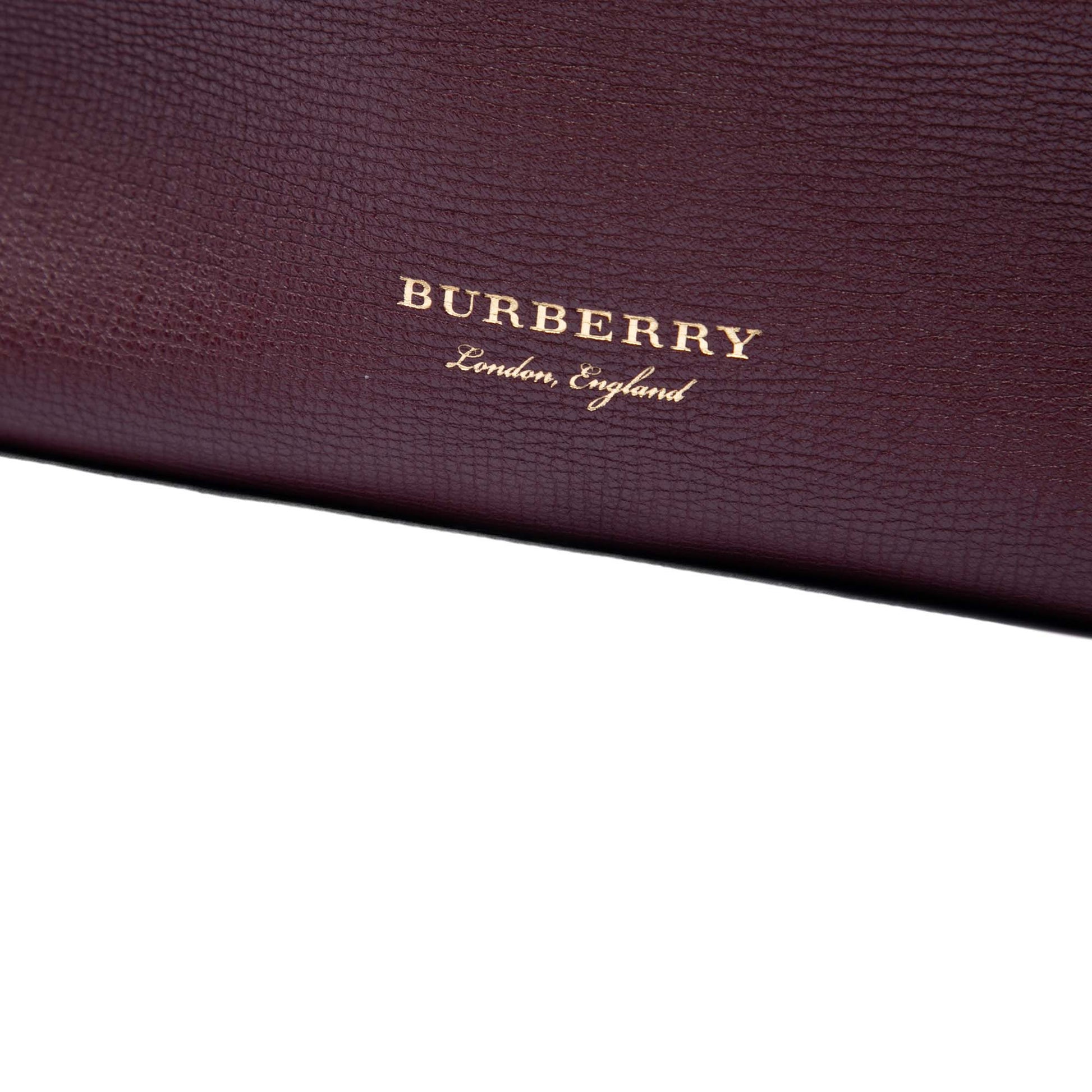 Burberry Medium House Check Trimmed Leather Camberley Satchel