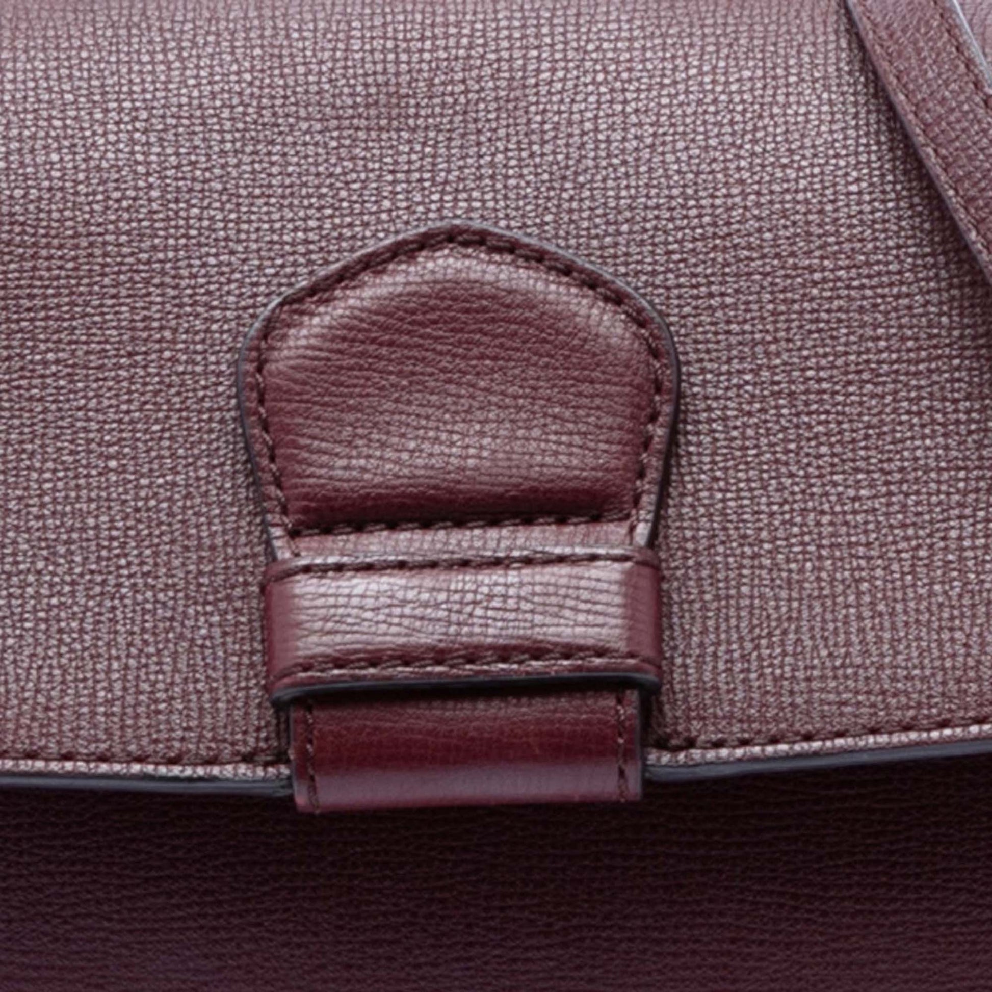 Burberry Medium House Check Trimmed Leather Camberley Satchel