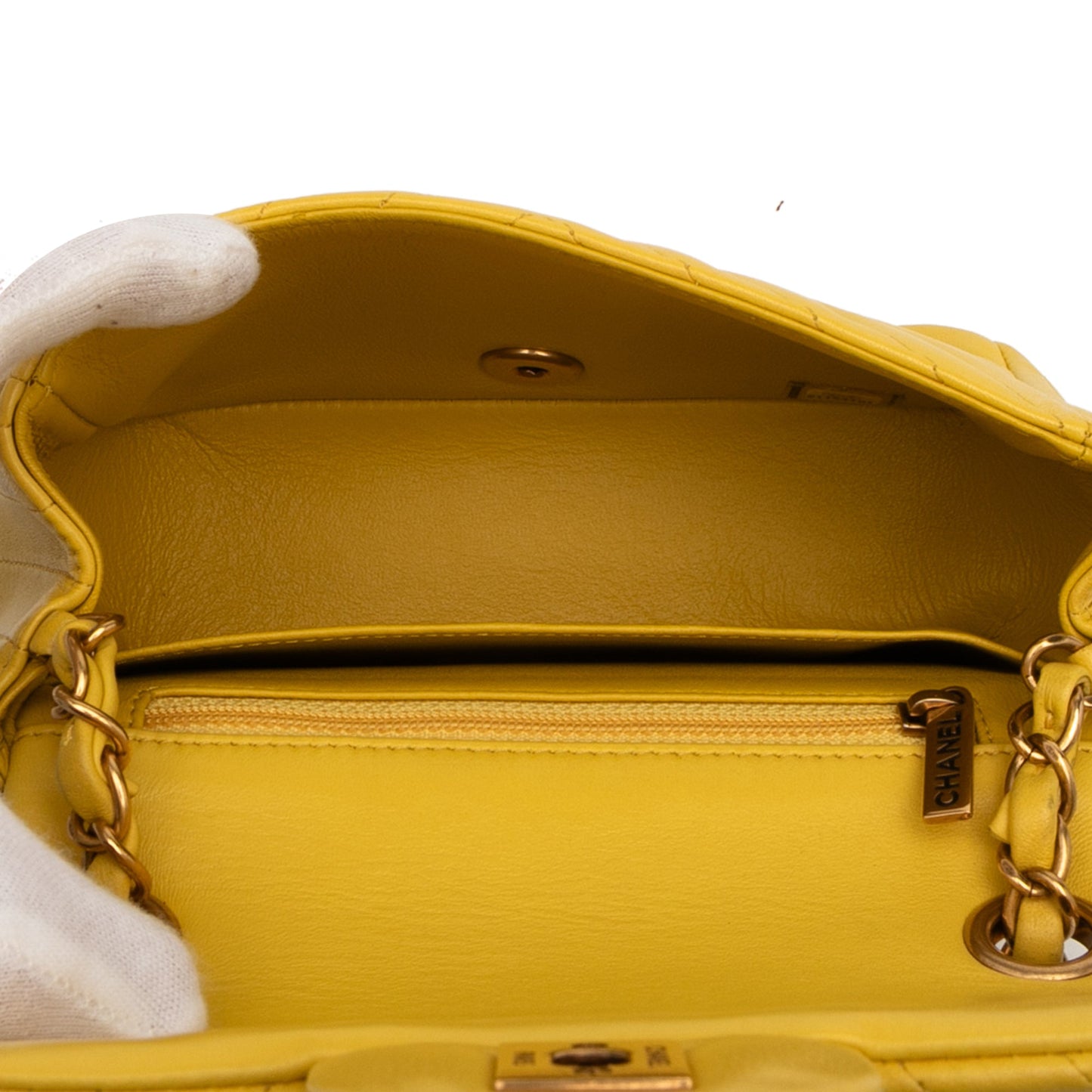 Chanel Mini Square Classic Chevron Lambskin Single Flap