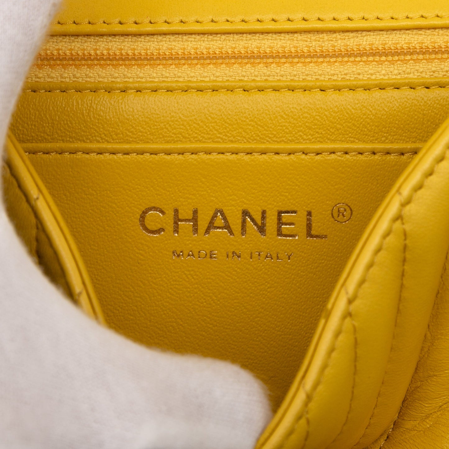 Chanel Mini Square Classic Chevron Lambskin Single Flap