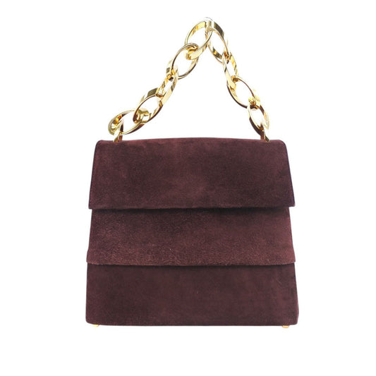 Ferragamo Suede Chain Satchel