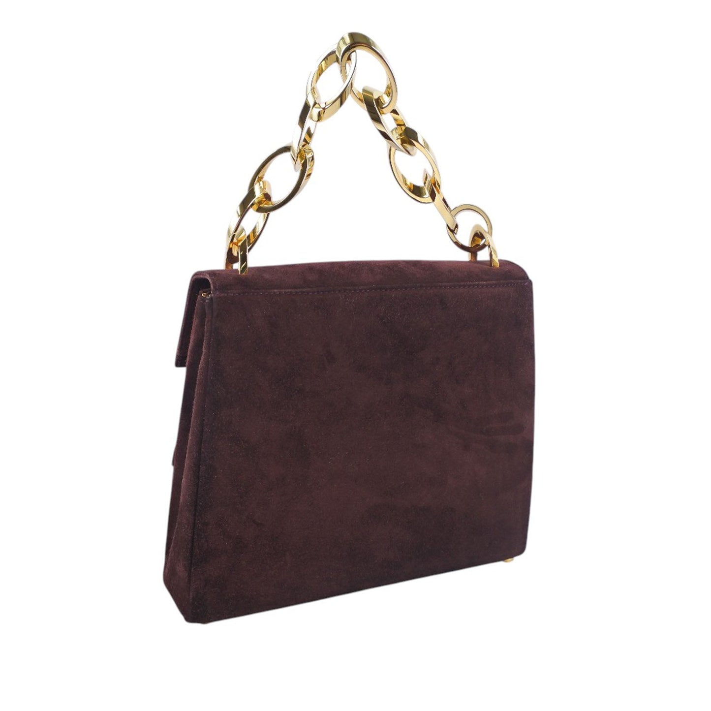 Ferragamo Suede Chain Satchel