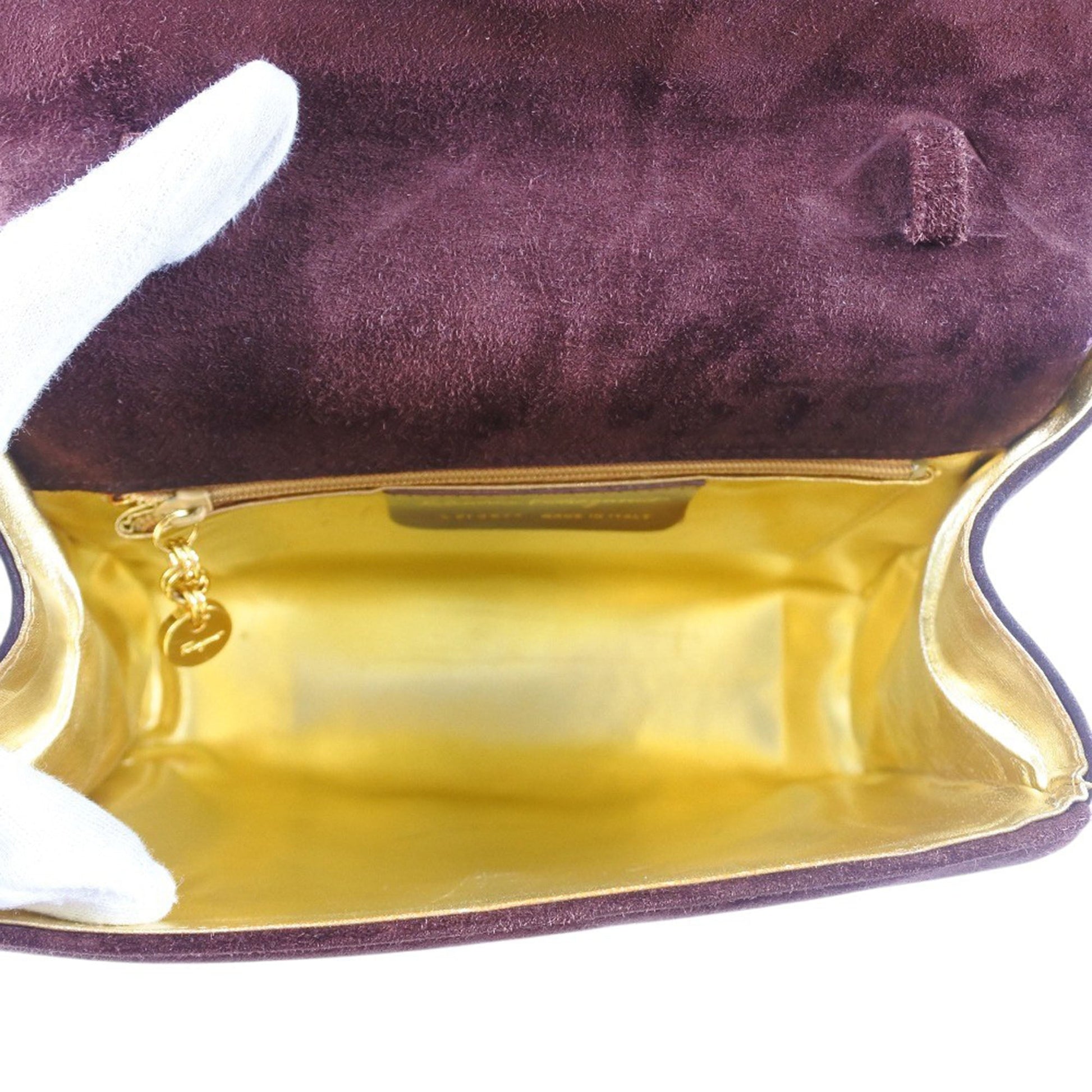Ferragamo Suede Chain Satchel