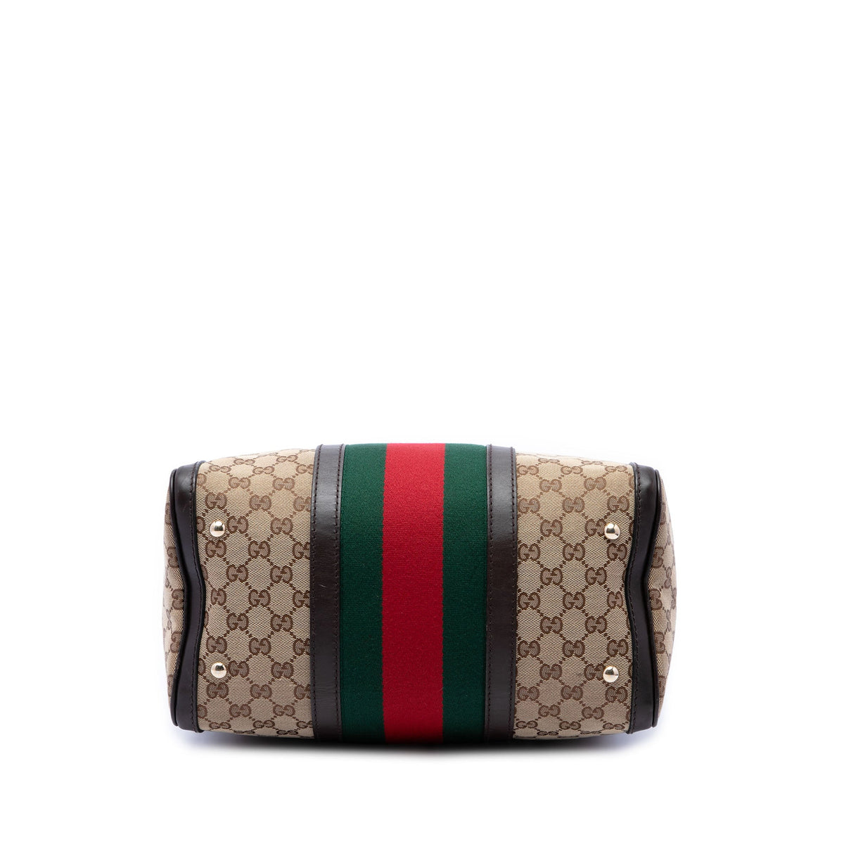 Gucci Medium GG Canvas Web Joy Boston Bag — Beige