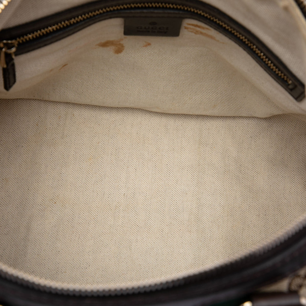 Gucci Medium GG Canvas Web Joy Boston Bag — Beige